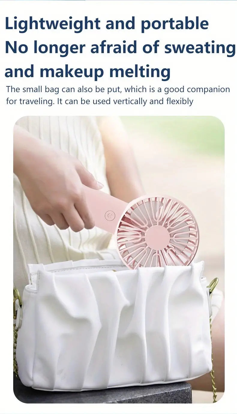 Mini USB Handheld Desk Fan - Portable and Quiet