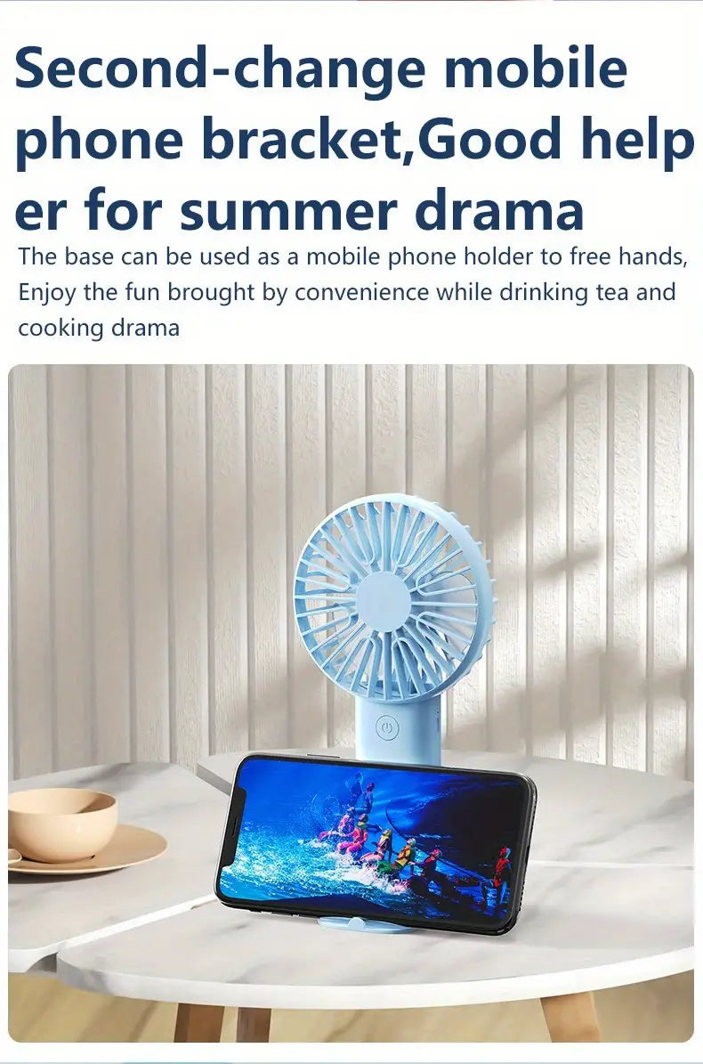 Mini USB Handheld Desk Fan - Portable and Quiet