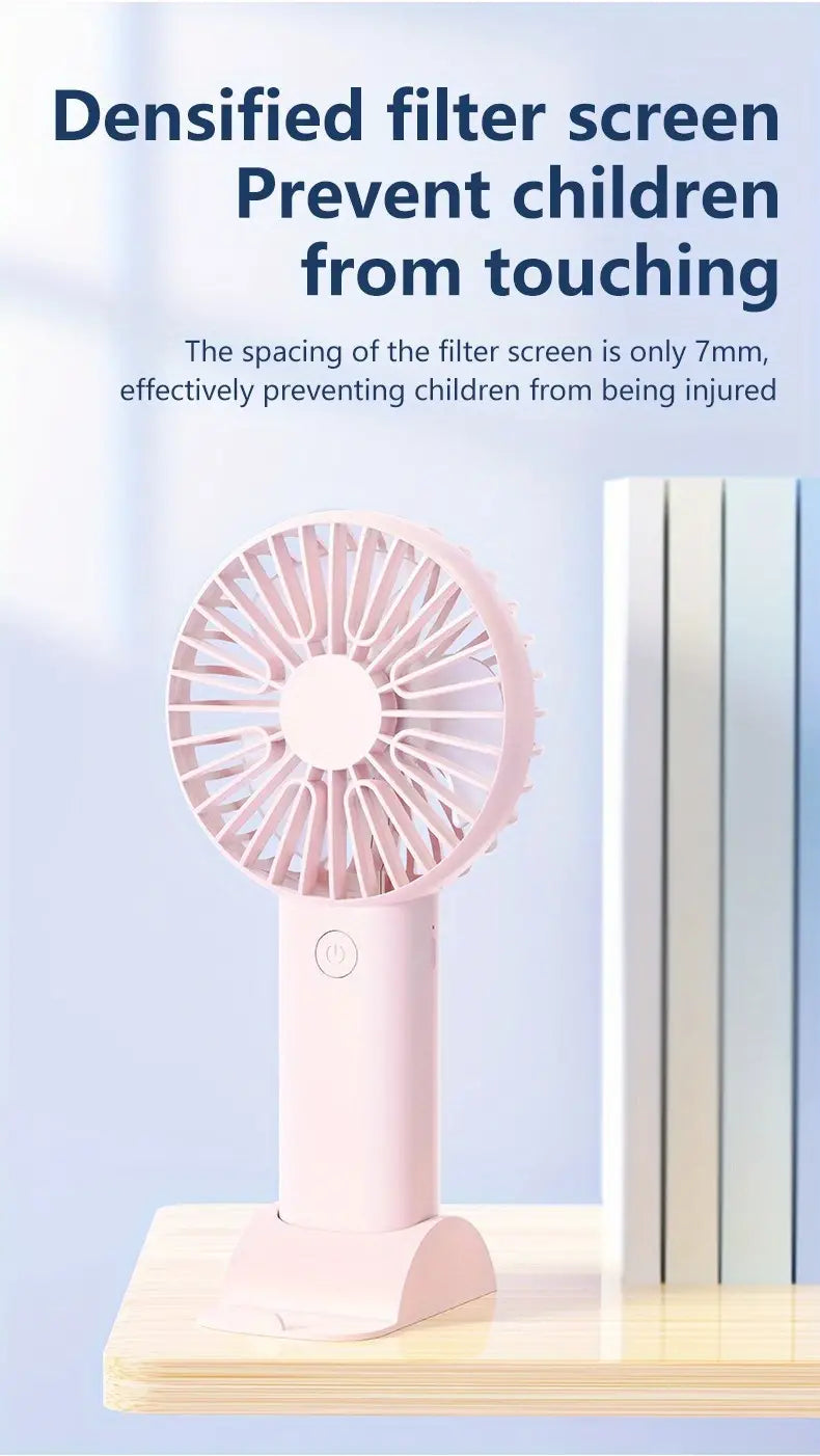 Mini USB Handheld Desk Fan - Portable and Quiet
