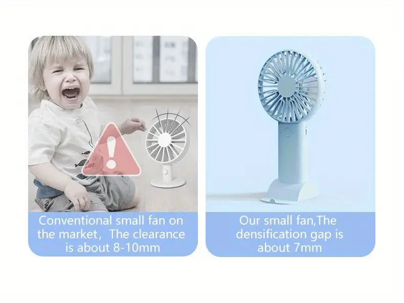 Mini USB Handheld Desk Fan - Portable and Quiet